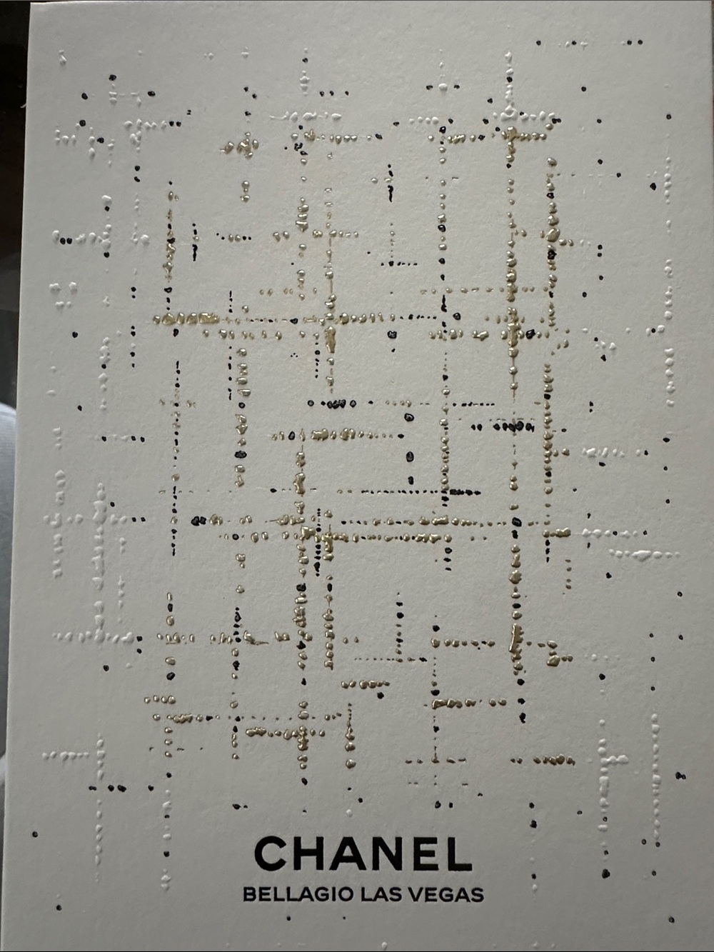 CHANEL Abstract Dot Grid Art - White, Gold & Black